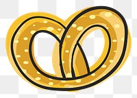  Png yummy pretzel illustration sticker, transparent background