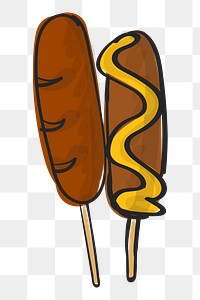  Png corn dogs illustration sticker, transparent background