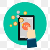 PNG Online payment  illustration sticker, transparent background