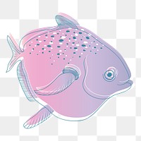 Pink fish png illustration, transparent background