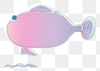 Pink fish png illustration, transparent background