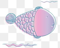 Pink fish png illustration, transparent background