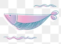 Pink fish png illustration, transparent background