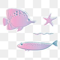 Pink fish png illustration, transparent background