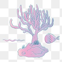 Coral reef png illustration, transparent background