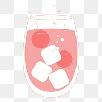 Png Cute cocktail illustration element, transparent background