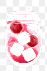 Png Cute cocktail illustration element, transparent background