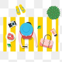 Png Cute picnic illustration element, transparent background