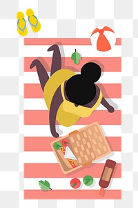 Png Cute picnic illustration element, transparent background