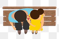 Png Couple on bench element, transparent background