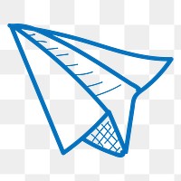 Png paper plane doodle element, transparent background