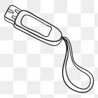 Png flash drive doodle element, transparent background