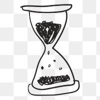 Png hourglass doodle element, transparent background