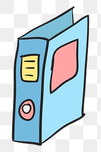 Png folder doodle element, transparent background