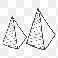 Png business summary pyramid graph doodle element, transparent background