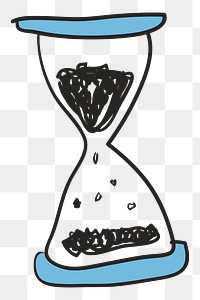 Png hourglass doodle doodle element, transparent background