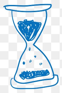 Png hourglass doodle element, transparent background