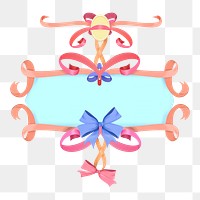 Png pink ribbon banners element, transparent background