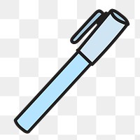 Pen doodle png element, transparent background