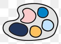 Art palette png element, transparent background