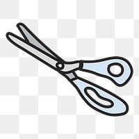 Scissors doodle png element, transparent background