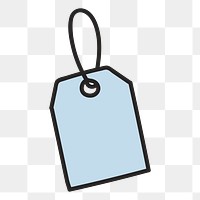 Tag doodle png element, transparent background