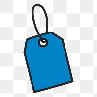 Tag doodle png element, transparent background