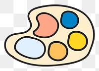 Art palette png element, transparent background