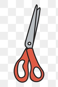 Scissors doodle png element, transparent background