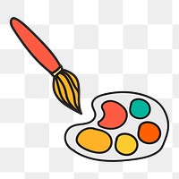 Paint brush doodle png element, transparent background