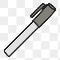 Pen doodle png element, transparent background