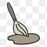 Paint brush doodle png element, transparent background