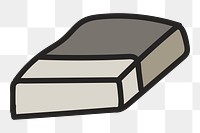 Eraser doodle png element, transparent background