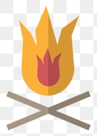  Png campfire flat sticker, transparent background