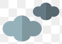  Png blue clouds flat sticker, transparent background