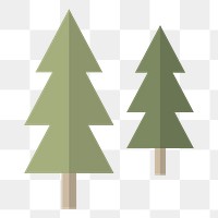  Png pine trees flat sticker, transparent background