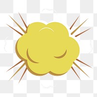  Png yellow explosion cloud sticker, transparent background