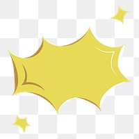  Png yellow pow sticker, transparent background