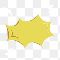  Png yellow pow sticker, transparent background