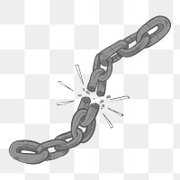 Png  Breaking chain illustration element, transparent background