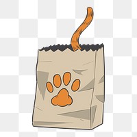 Png  Let the cat out of the bag illustration element, transparent background