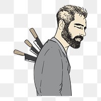 Png  Stab in the back illustration element, transparent background