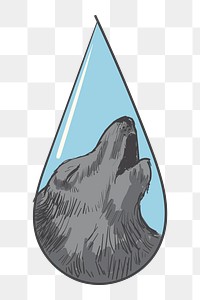 Png  Cry wolf illustration element, transparent background