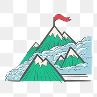 Png  Mountain tops illustration element, transparent background