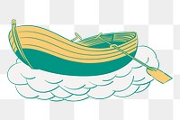 Png boat illustration element, transparent background