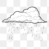 Png rain cloud illustration element, transparent background