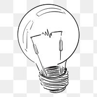 Png light bulb illustration element, transparent background