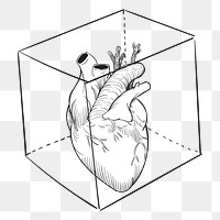 Png captivated heart illustration element, transparent background