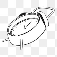 Png alarm clock illustration element, transparent background
