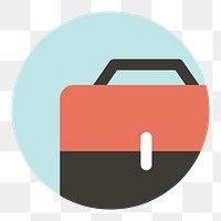 Png cute business briefcase icon, transparent background